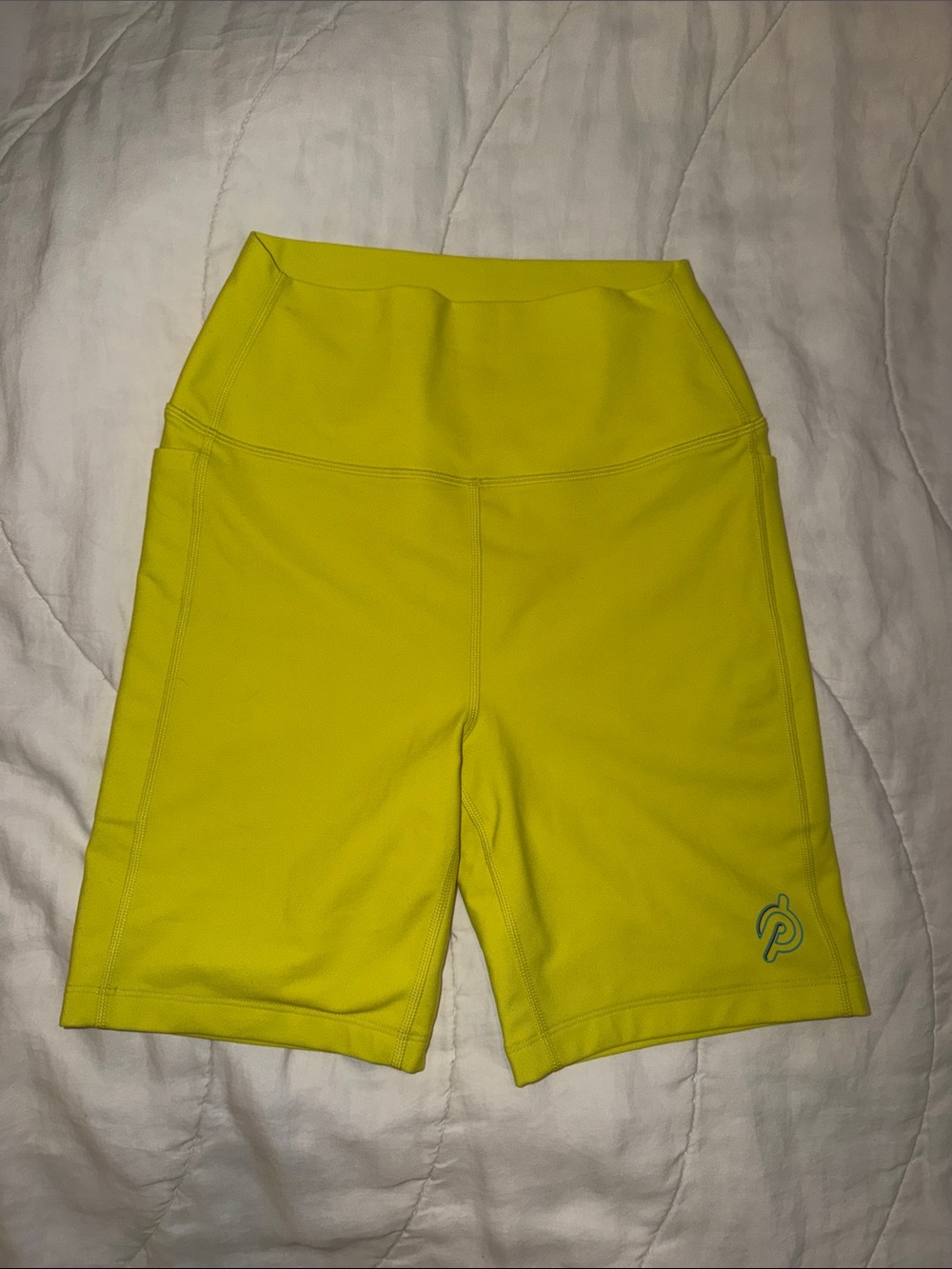 Peloton Cadent High-Rise Bike Shorts in Chartreuse Lime